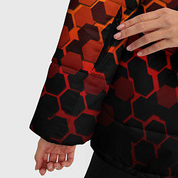 Куртка зимняя женская Абстрактный летний узор, цвет: 3D-черный — фото 2