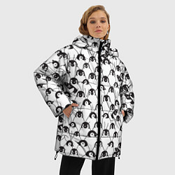 Куртка зимняя женская Узор с пингвинами, цвет: 3D-красный — фото 2