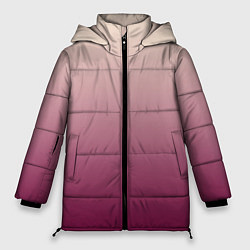 Куртка зимняя женская Градиент бежевый в пурпурный, цвет: 3D-черный