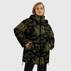 Куртка зимняя женская Небесный дракон узор, цвет: 3D-черный — фото 2