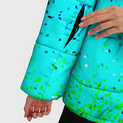 Куртка зимняя женская Пикселизация неоновых цветов, цвет: 3D-черный — фото 2