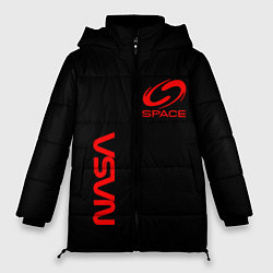 Куртка зимняя женская Nasa space red logo, цвет: 3D-черный