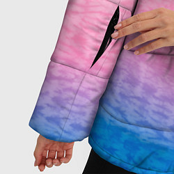 Куртка зимняя женская Tie-dye color gradient: pink-blue, цвет: 3D-светло-серый — фото 2