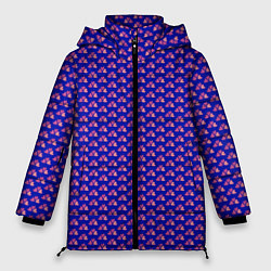 Куртка зимняя женская Паттерн облака из сердечек, цвет: 3D-черный