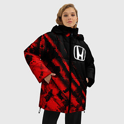 Куртка зимняя женская Honda sport grunge, цвет: 3D-красный — фото 2
