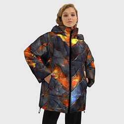 Куртка зимняя женская Чешуя в огне, цвет: 3D-черный — фото 2