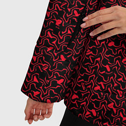 Куртка зимняя женская Чёрно-розовый абстрактная текстура, цвет: 3D-черный — фото 2