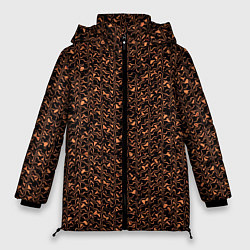 Куртка зимняя женская Чёрно-медный абстрактная текстура, цвет: 3D-черный
