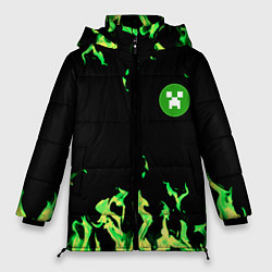 Женская зимняя куртка Minecraft green flame