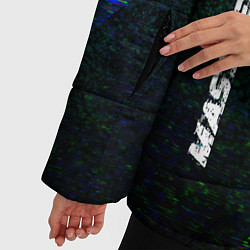 Куртка зимняя женская Mass Effect glitch blue, цвет: 3D-черный — фото 2