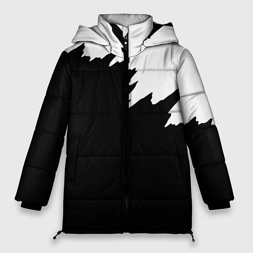 Женская зимняя куртка Просто краска черно белая / 3D-Красный – фото 1