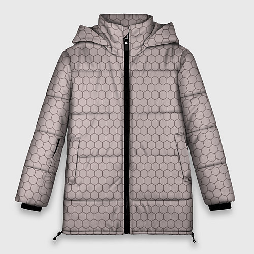Женская зимняя куртка Узор - сетка соты / 3D-Красный – фото 1