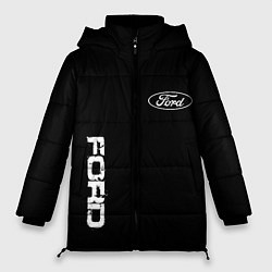 Куртка зимняя женская Ford logo white steel, цвет: 3D-красный