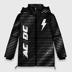Куртка зимняя женская AC DC metal rock lines, цвет: 3D-черный