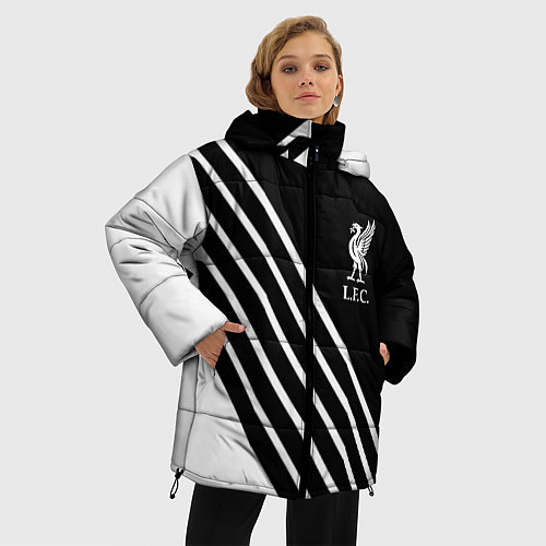 Женская зимняя куртка Liverpool sport fc geometry / 3D-Черный – фото 3