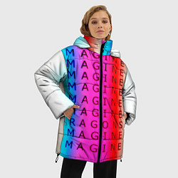Куртка зимняя женская Imagine Dragons neon rock, цвет: 3D-красный — фото 2