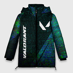 Куртка зимняя женская Valorant glitch blue cybersport, цвет: 3D-черный