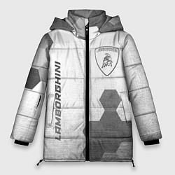 Куртка зимняя женская Lamborghini - white gradient вертикально, цвет: 3D-черный