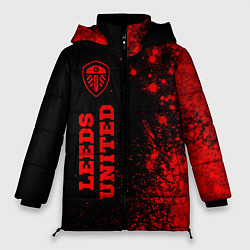 Куртка зимняя женская Leeds United - red gradient по-вертикали, цвет: 3D-черный