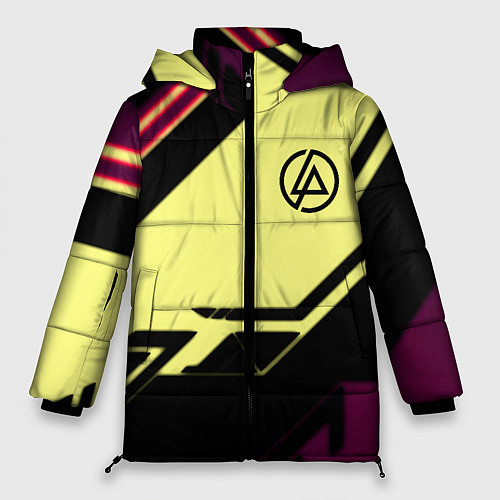 Женская зимняя куртка Linkin park geometry steel / 3D-Красный – фото 1