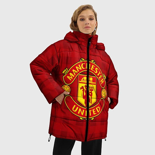 Женская зимняя куртка Manchester United / 3D-Черный – фото 3