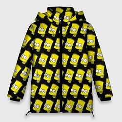 Куртка зимняя женская Барт Симпсон: узор, цвет: 3D-черный