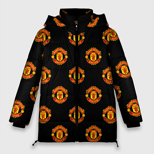 Женская зимняя куртка Manchester United Pattern / 3D-Красный – фото 1