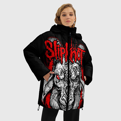 Женская зимняя куртка Slipknot / 3D-Светло-серый – фото 3