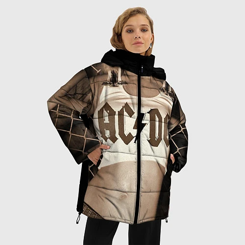 Женская зимняя куртка AC/DC Girl / 3D-Светло-серый – фото 3