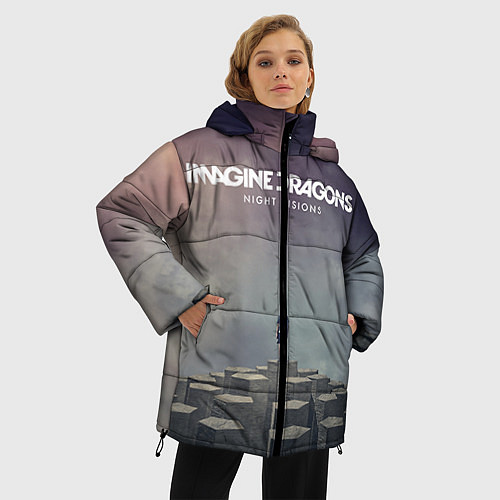 Женская зимняя куртка Imagine Dragons: Night Visions / 3D-Черный – фото 3