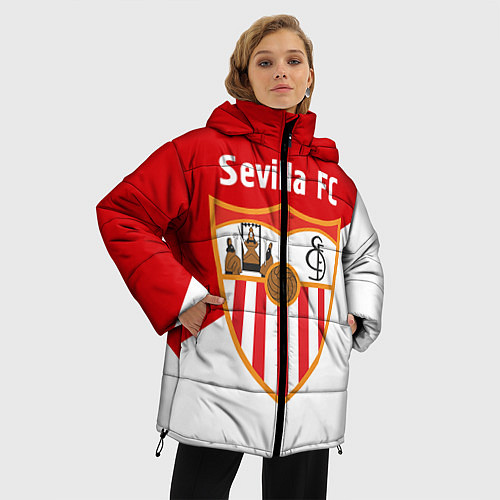 Женская зимняя куртка Sevilla FC / 3D-Черный – фото 3