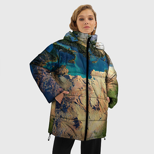 Женская зимняя куртка Земля / 3D-Черный – фото 3