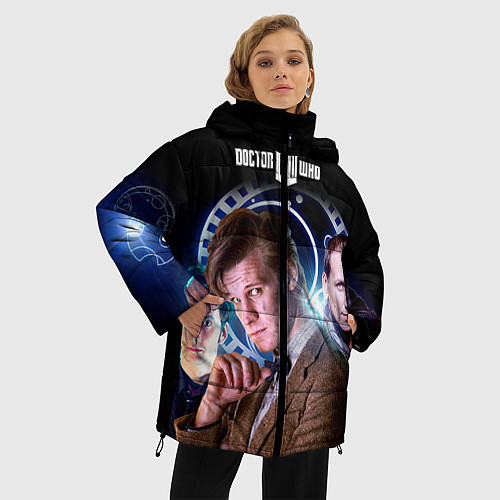 Женская зимняя куртка Одиннадцатый Доктор / 3D-Черный – фото 3