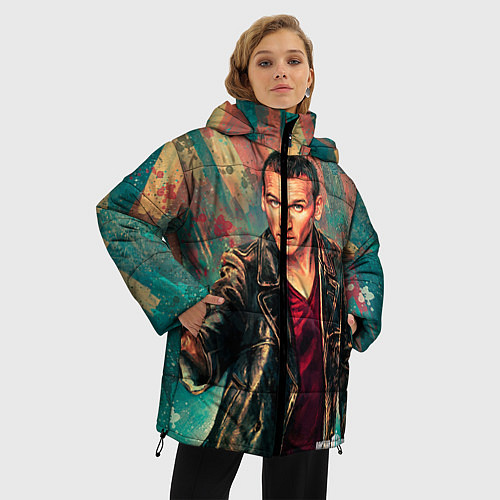 Женская зимняя куртка Доктор кто / 3D-Красный – фото 3
