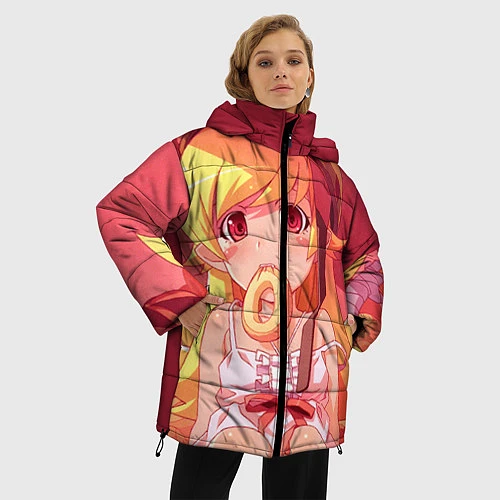 Женская зимняя куртка Ошино Шинобу / 3D-Красный – фото 3