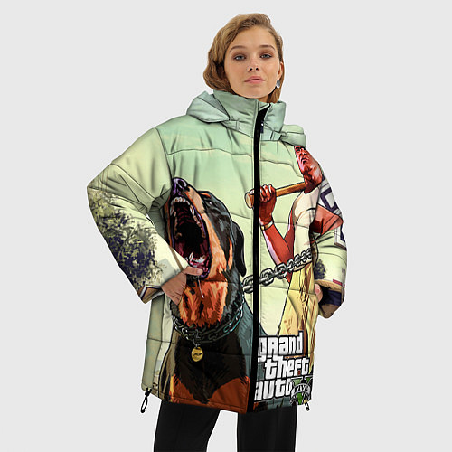 Женская зимняя куртка GTA 5: Franklin Clinton / 3D-Черный – фото 3