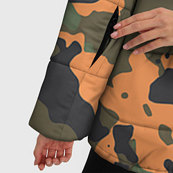 Куртка зимняя женская Камуфляж: хаки/оранжевый, цвет: 3D-красный — фото 2