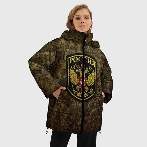 Женская зимняя куртка Камуфляж: Россия / 3D-Черный – фото 3