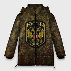 Куртка зимняя женская Камуфляж: Россия, цвет: 3D-красный