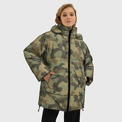 Куртка зимняя женская Камуфляж: хаки, цвет: 3D-красный — фото 2
