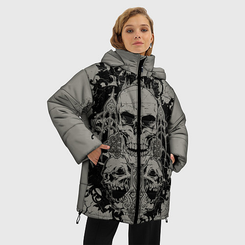 Женская зимняя куртка Skulls / 3D-Черный – фото 3