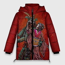 Куртка зимняя женская Скелеты, цвет: 3D-черный