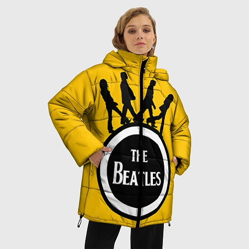 Женская зимняя куртка The Beatles: Yellow Vinyl / 3D-Черный – фото 3