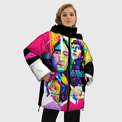 Куртка зимняя женская The Beatles: Poly-art, цвет: 3D-черный — фото 2