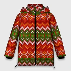 Куртка зимняя женская Зимний узор, цвет: 3D-красный