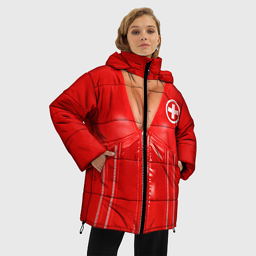 Женская зимняя куртка Костюм медсестры / 3D-Черный – фото 3