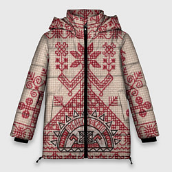Куртка зимняя женская Вышивка, цвет: 3D-красный