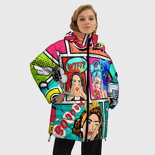 Женская зимняя куртка POP ART / 3D-Красный – фото 3