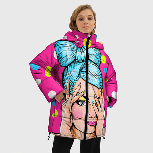 Женская зимняя куртка POP ART / 3D-Черный – фото 3