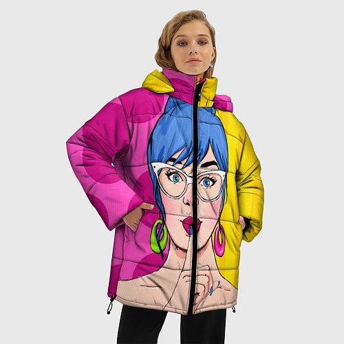 Женская зимняя куртка POP ART / 3D-Светло-серый – фото 3